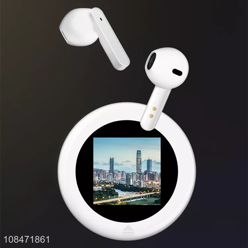 Wholesale 5.1 TWS earbuds DIY case HD led screen photo wireless earbuds