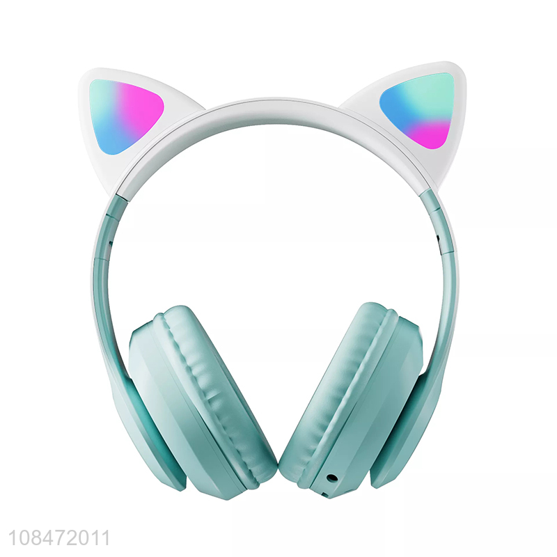 Wholesale 5.0 gradient color foldable wireless headset bluetooth headphone with led light