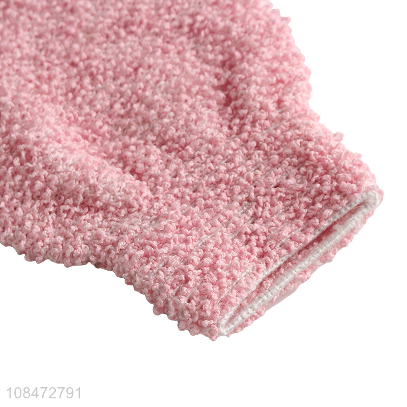 Wholesale double sided exfoliating bath glove mitt body scrubber