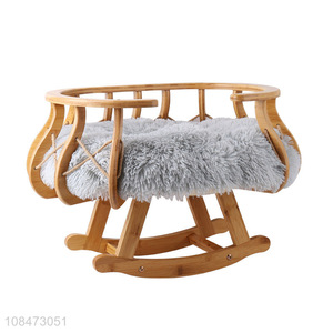 Top quality wooden pets <em>bed</em> cats rest rocking <em>bed</em> for sale