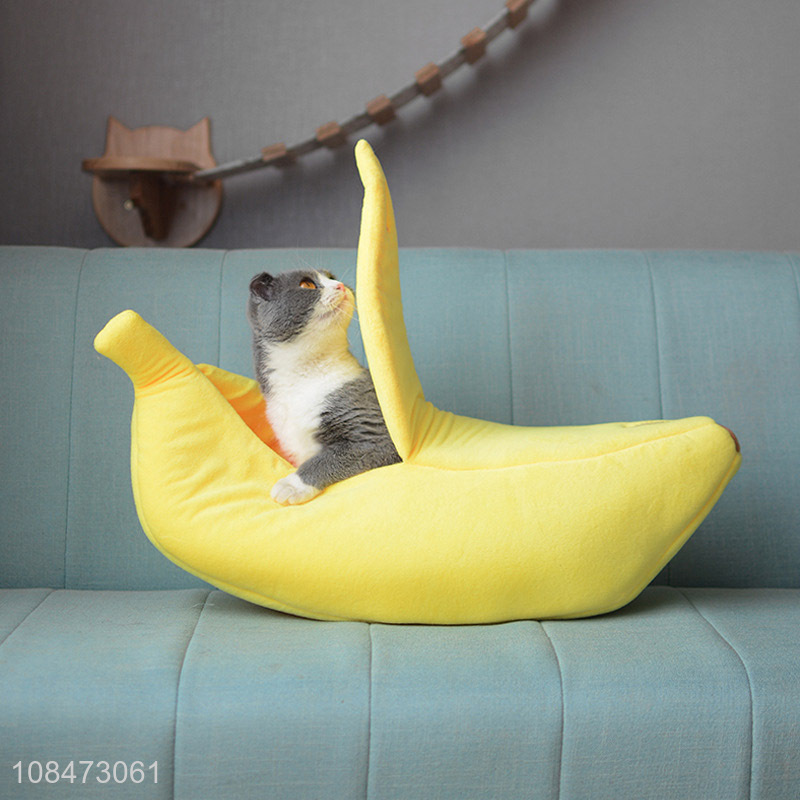 New products banana shape soft comfortable cats pets nest bed