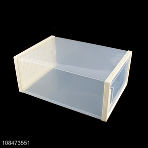 High quality clear stackable thick plastic shoe box sneaker storage box