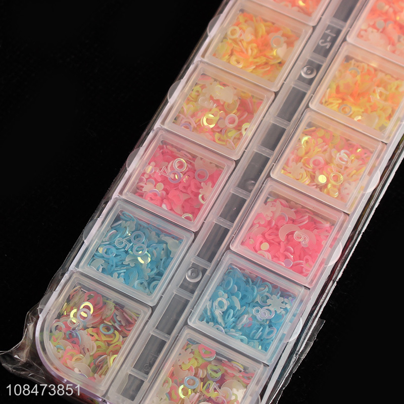 Factory price boxed nails sequins nails luminous patch