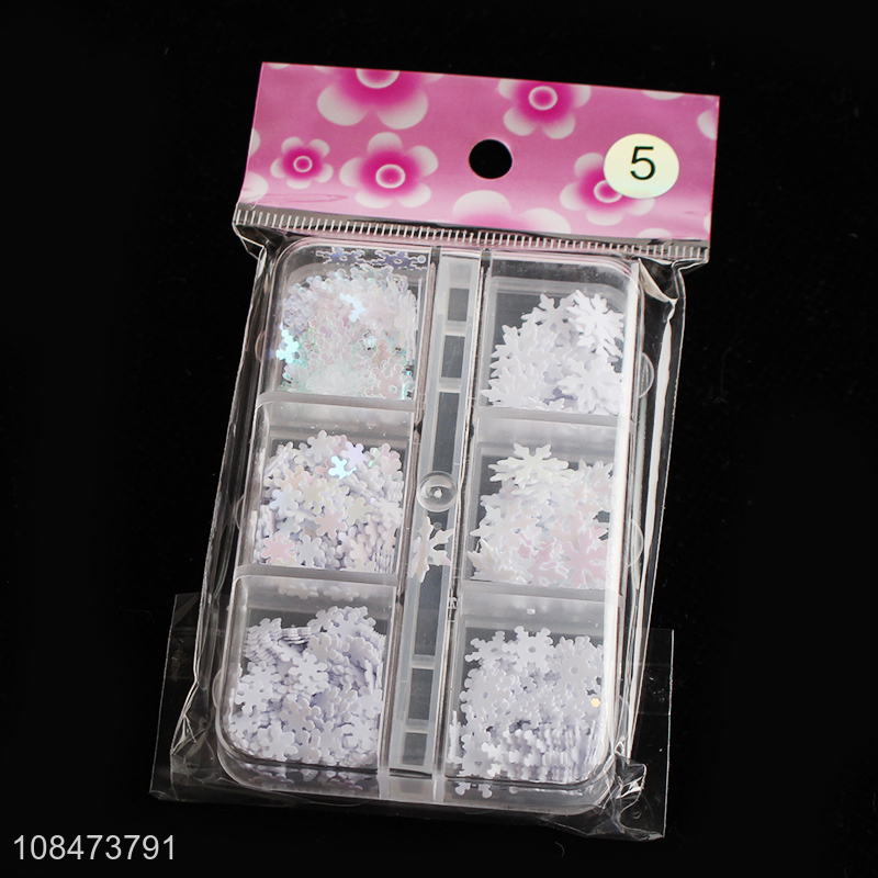 Hot selling christmas snowflake mixed nail sequins