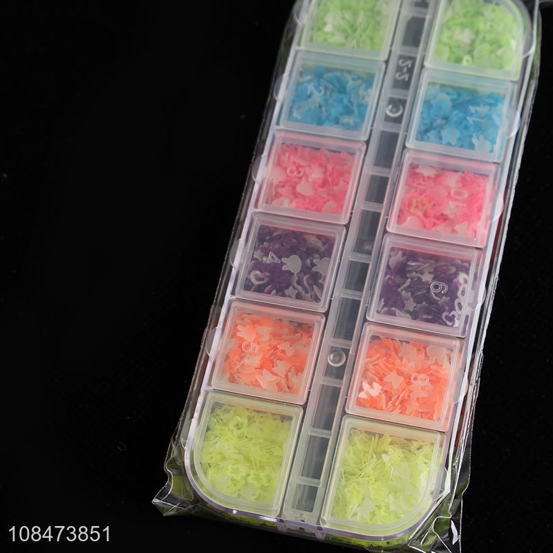 Factory price boxed nails sequins nails luminous patch
