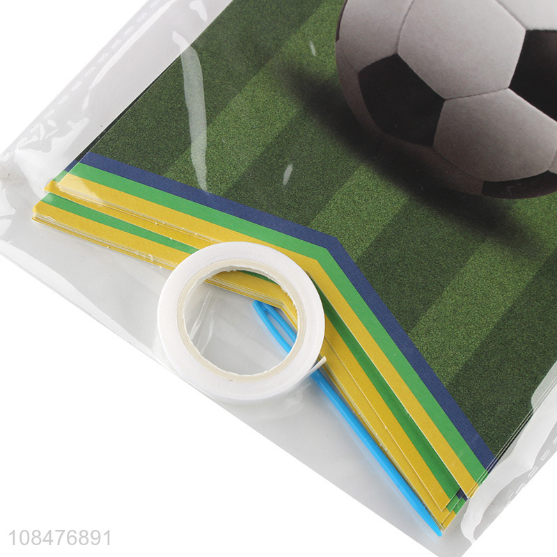 Hot selling football designs flags birthday decorations