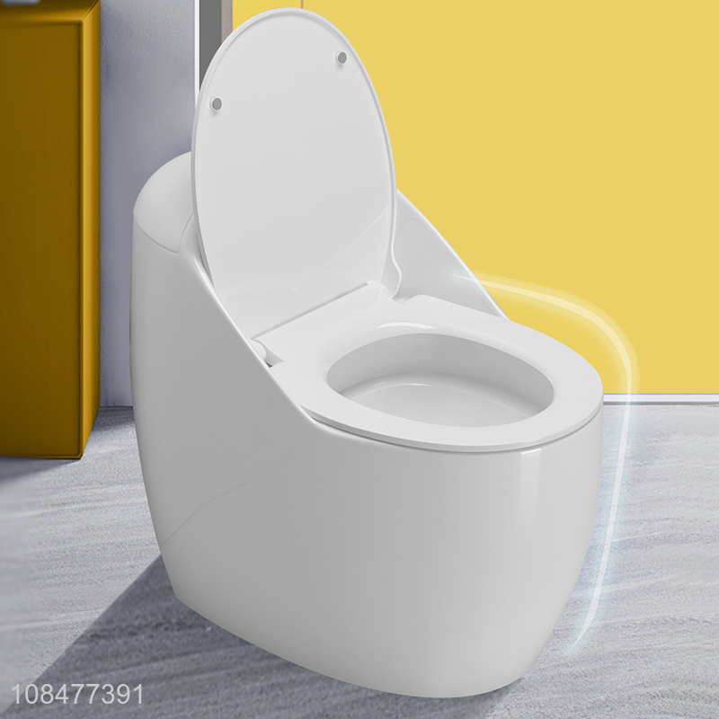 Wholesale 300/400mm 3/6L upper-pressing one piece siphonic flush egg shaped toilet