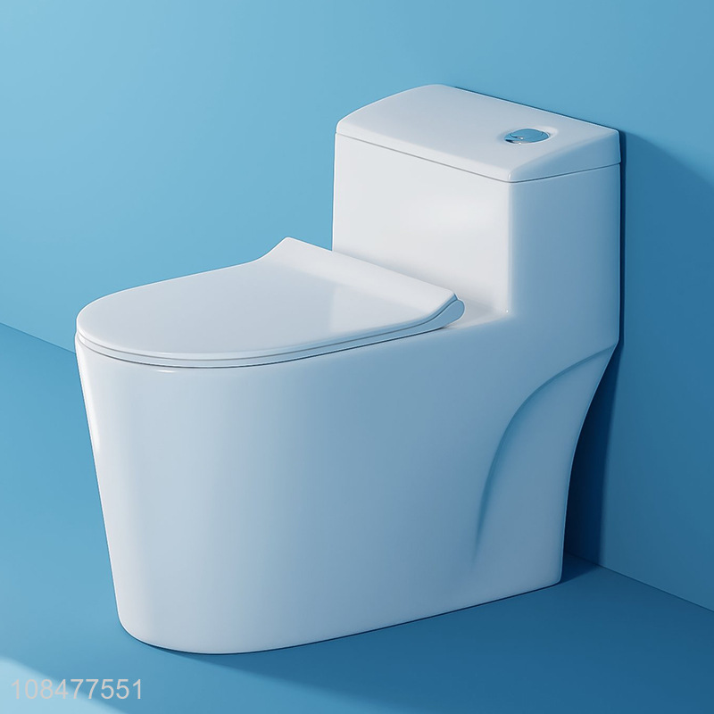 Factory supply 300/400mm 3-4.5L upper-pressing siphon jet flushing one piece toilet