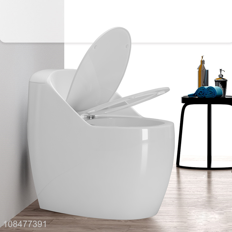 Wholesale 300/400mm 3/6L upper-pressing one piece siphonic flush egg shaped toilet