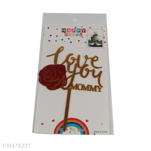 Wholesale love you mummy cake topper mother's day party cake topper