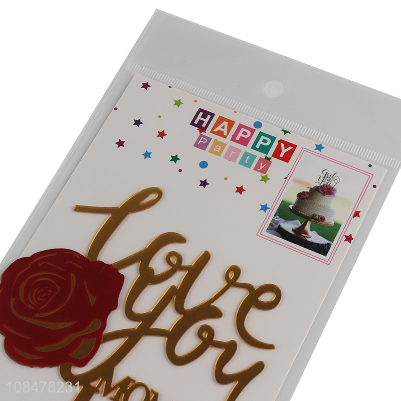 Wholesale love you mummy cake topper mother's day party cake topper