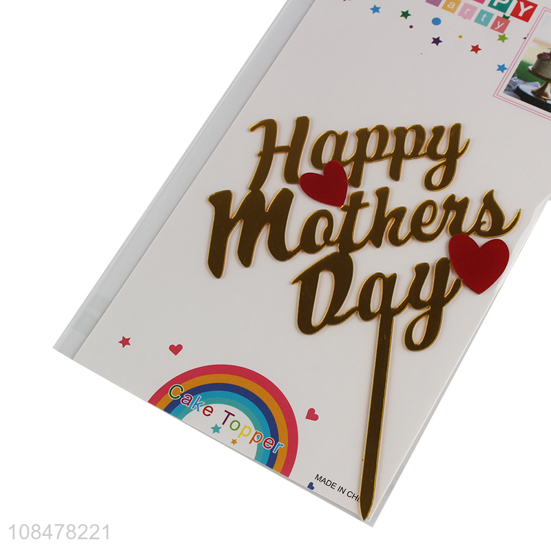 Wholesale happy mother's day cake topper acrylic cupcake topper picks