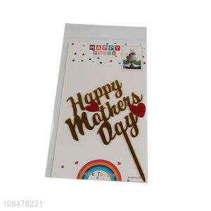 Wholesale happy mother's day cake topper acrylic cupcake topper picks