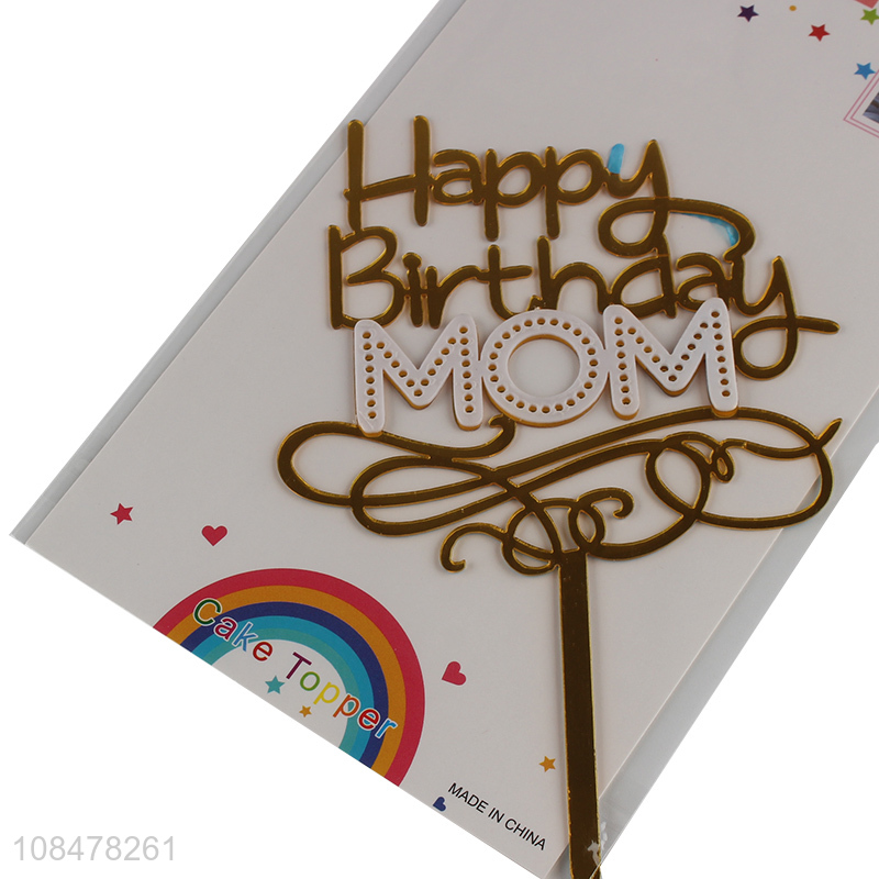 Wholesale happy birthday cake topper acrylic birthday party cake toppers