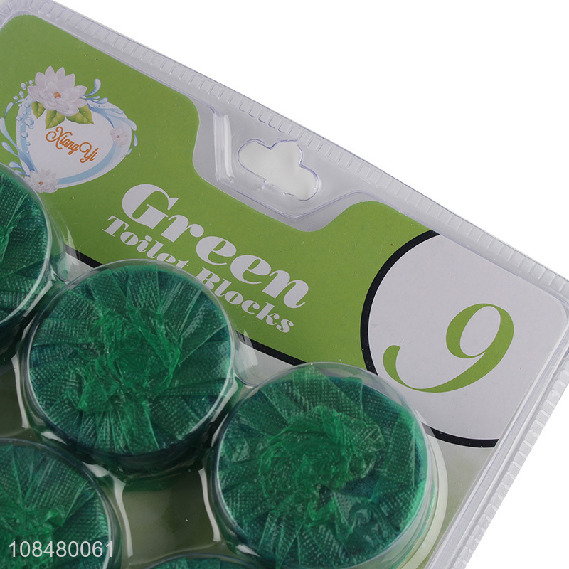 Wholesale green toilet blocks 9pcs toilet deodorant cleaner