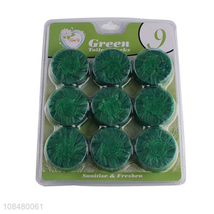 Wholesale green toilet blocks 9pcs toilet deodorant cleaner