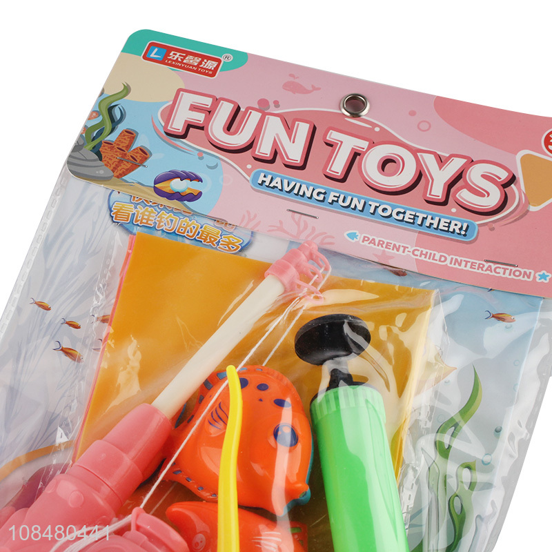 Good wholesale price kids fishing toy set with inflatable pool