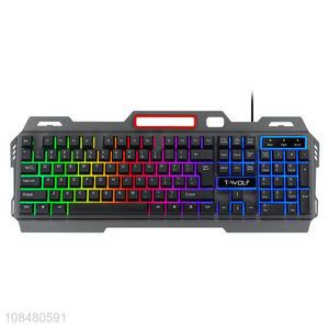 Hot sale 104 keys metal pannel gaming keyboard wired backlit keyboard