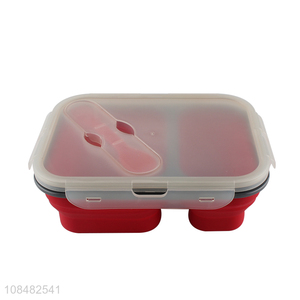 China imports collapsible silicone lunch box with 2 compartments