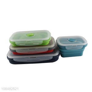Factory supply collapsible silicone lunch box collapsible bowl