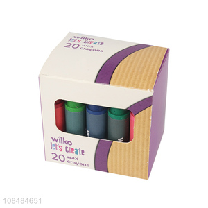 Factory price 20 pieces wax <em>crayons</em> for <em>kids</em> toddlers drawing