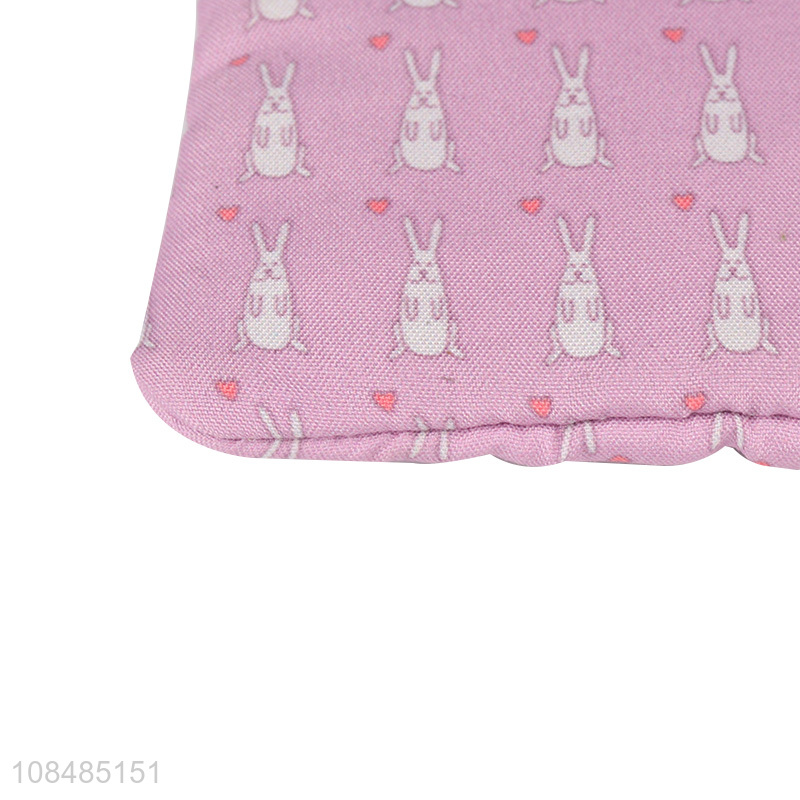 Wholesale cartoon bunny printed long wallet fabric clutch with button