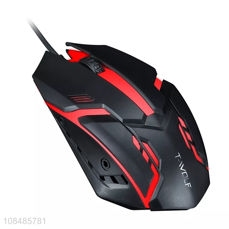 Factory price 7-color led backlight 3 buttons optical wired gaming mouse