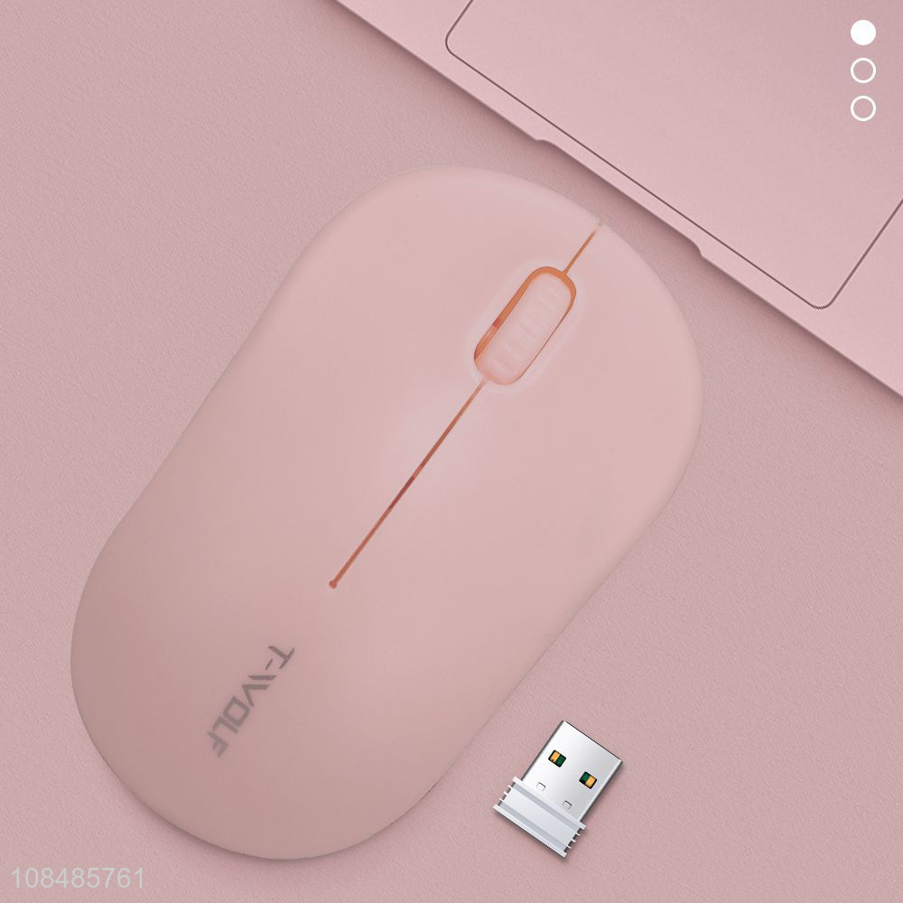 Wholesale 2.4GHz AA battery operated 3 buttons Macaron color wireless mouse