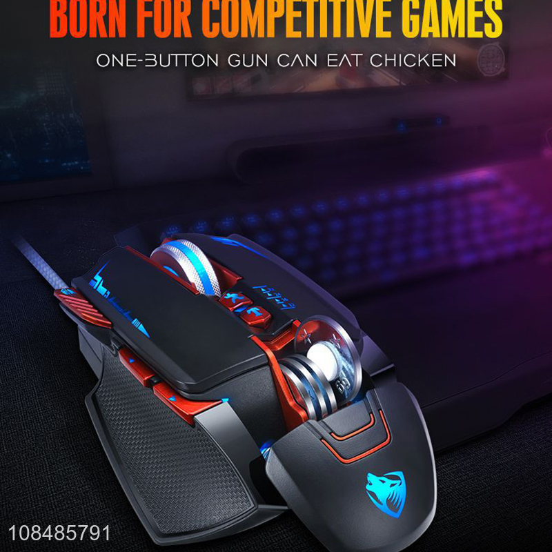 Wholesale RGB backlight 4 buttons wired gaming mouse for eSports player