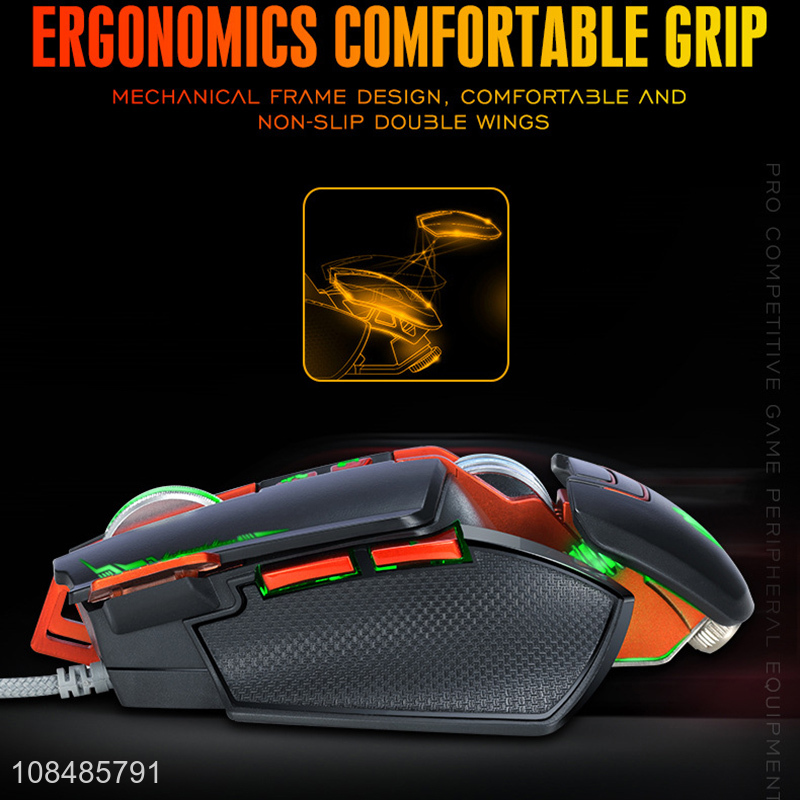 Wholesale RGB backlight 4 buttons wired gaming mouse for eSports player