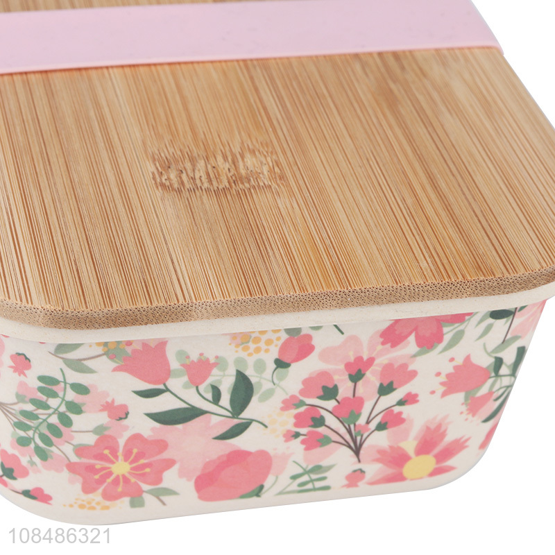 Latest products portable bamboo fiber lunch box for sale