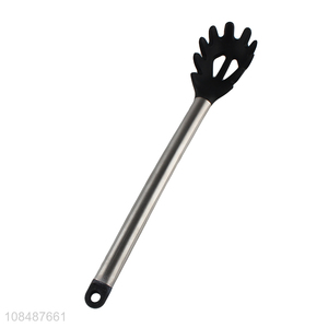 Factory price heat resistant silicone spaghetti spatula with metal handle
