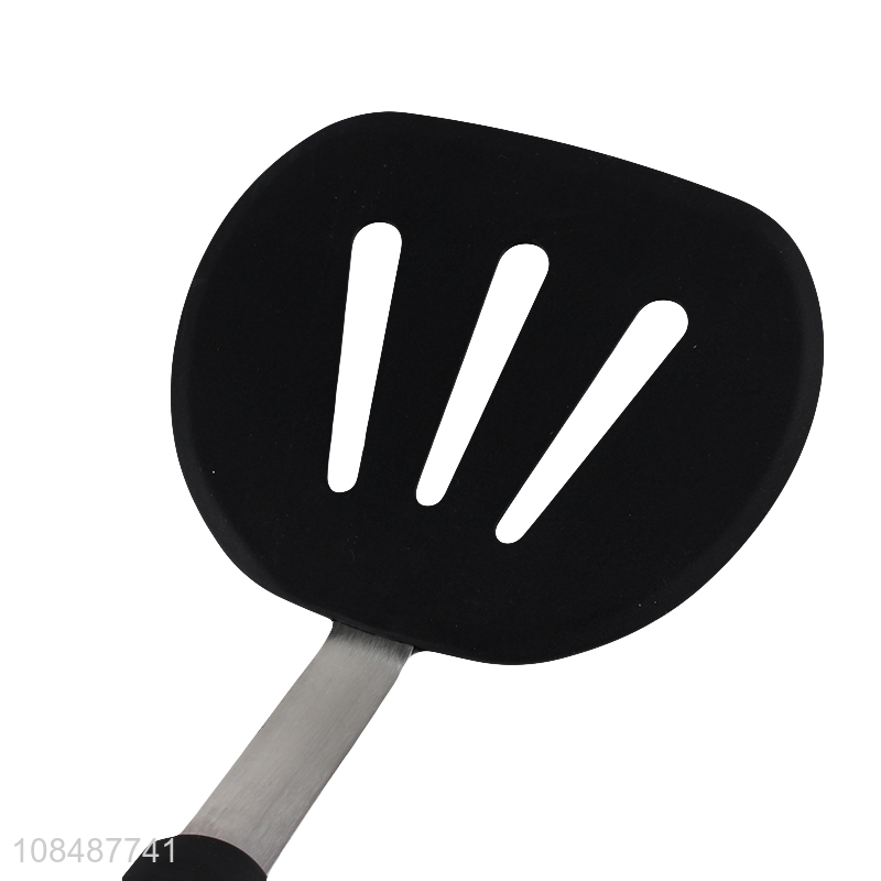 High quality food grade non-stick silicone slotted spatula for egg and fish