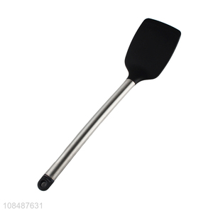 Wholesale heat resistant silicone cooking spatula with stainless steel handle