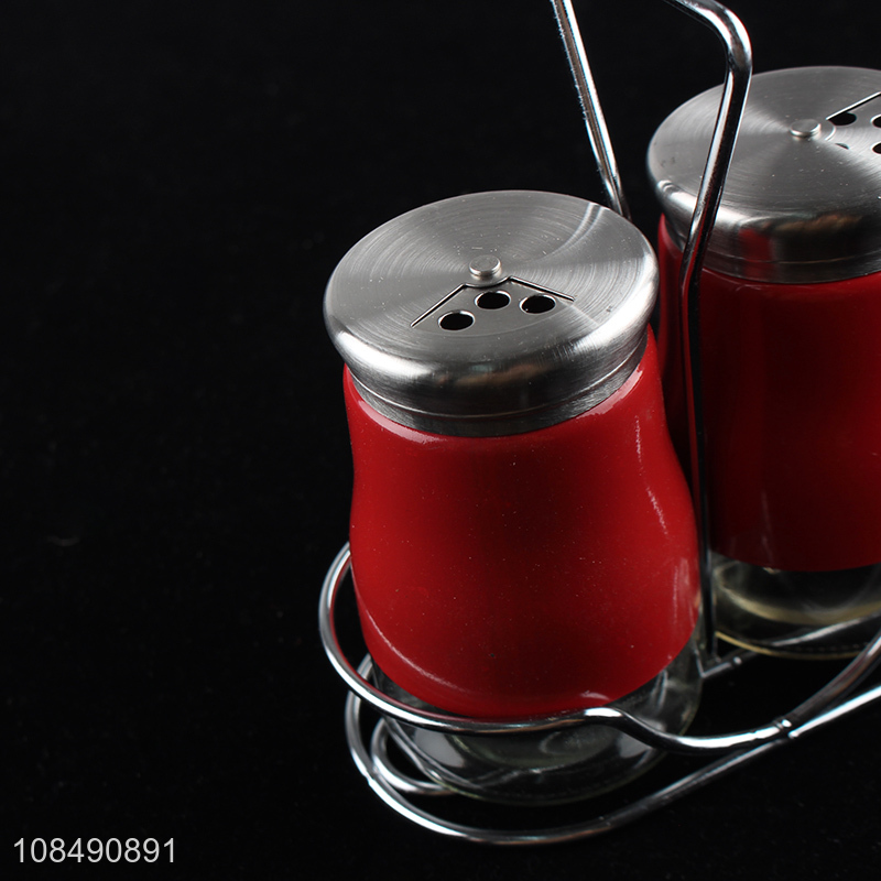 New arrival glass salt and pepper shakers set glass spice jars set