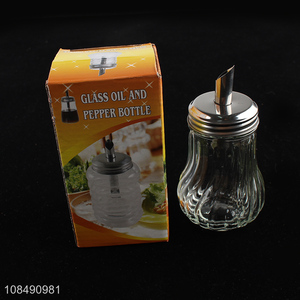 Good quality glass sugar dispenser glass sugar pourer with metal lid