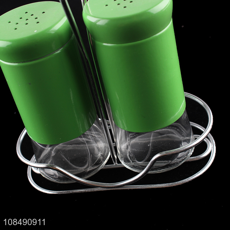Good quality glass salt and pepper shakers set glass seasoning bottles