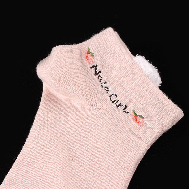 Factory price pink girls casual short socks ankle socks