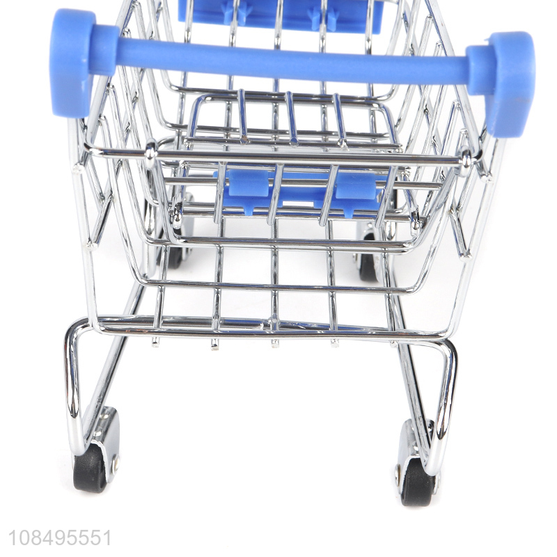 High quality mini shopping cart desktop storage basket