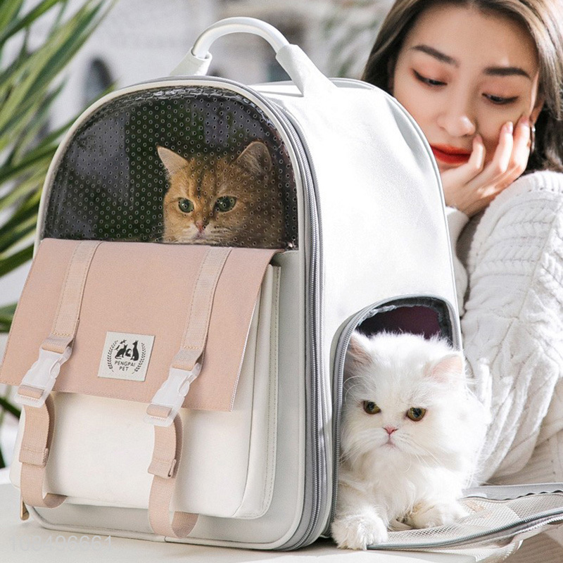 Wholesale large capacity breathable pet backpack for cats and small dogs