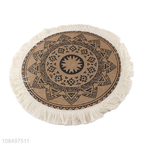 Wholesale linen printing round place mats for table decoration