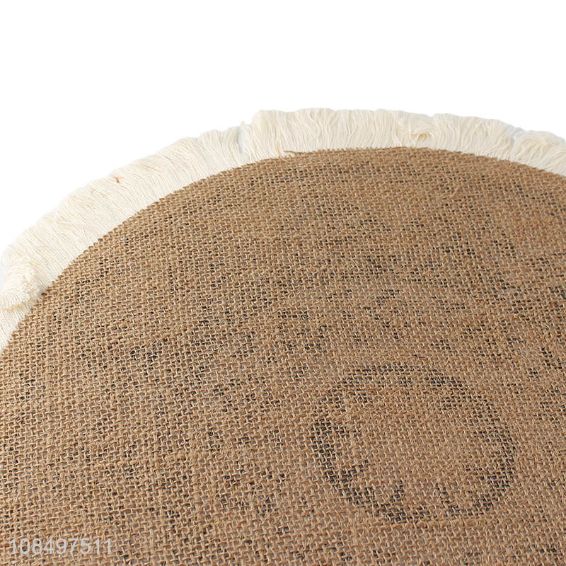 Wholesale linen printing round place mats for table decoration