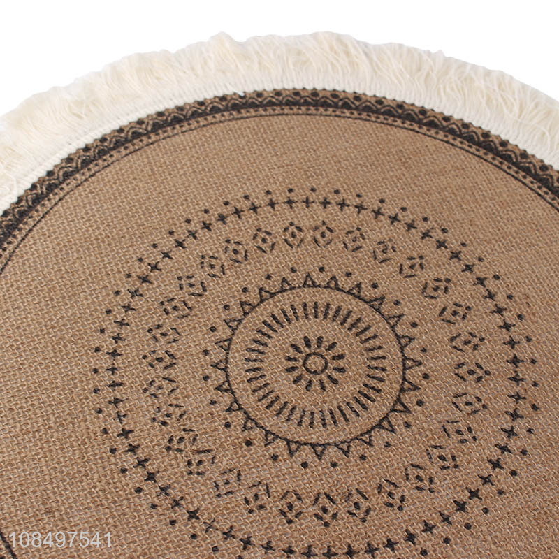 Hot products decorative round linen table mat dining place mats