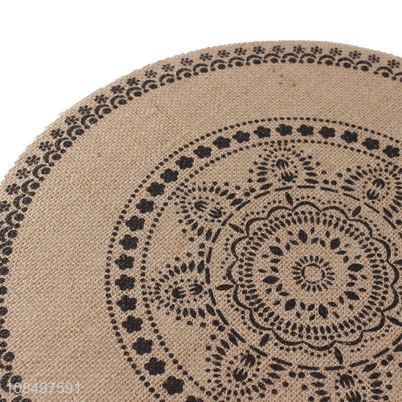 Online wholesale round linen anti-slip table mat place mats