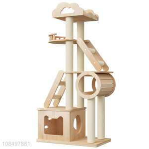 Fashion design pet cat toy wooden cat climbing frame