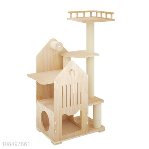 Good quality wooden cat house fashion cat climbing frame toy