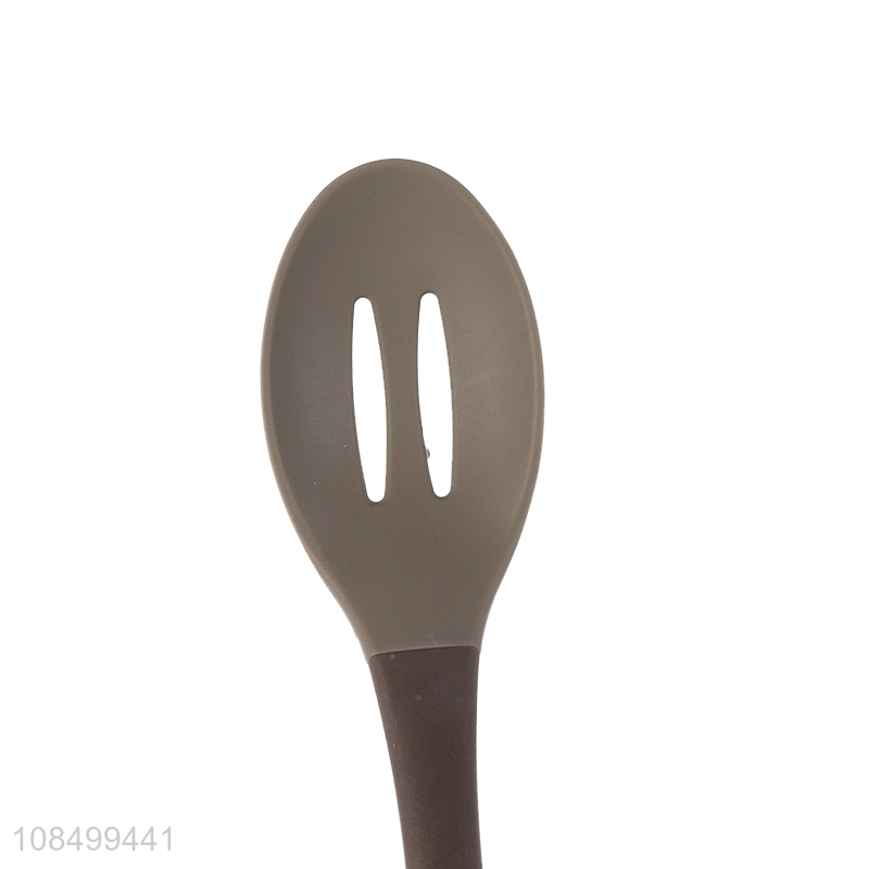 Hot products long handle silicone slotted spoon dinner spoon