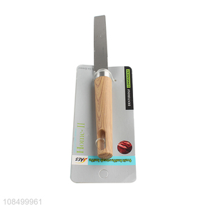 Wholesale flat-top stainless steel fruit knife with wood grain handle