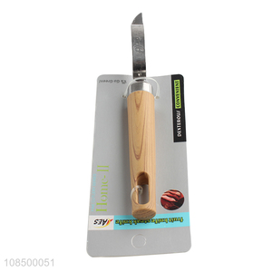 Wholesale kitchen accessories stainless steel peelers with wood grain handle
