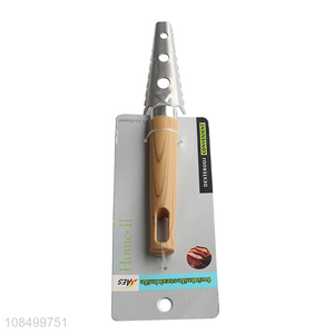 New products stainless steel fish scale scraper with wood grain handle